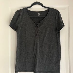 NWOT Grey Laceup T-Shirt!